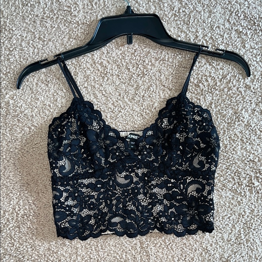 Express Black Lace Floral Cami